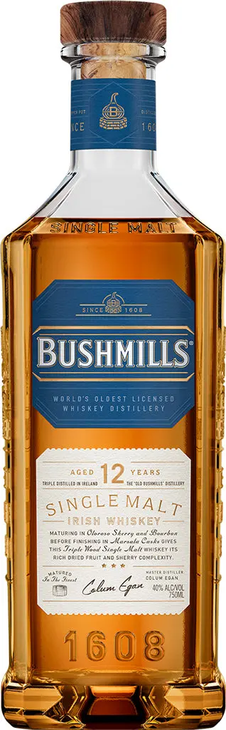 Bushmills 12 Year Old Irish Single Malt Whiskey 750Ml 1