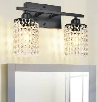 2 Light Bathroom Wall Vanity Crystal Light Fixtures 1