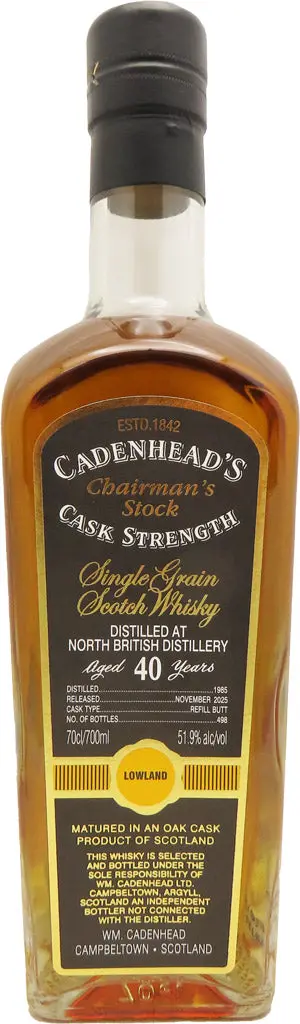 Cadenhead Chairman's Stock C.S. North British Single Malt Whiskey 40 Year Old 1985 700Ml 1