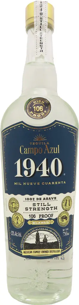 Campo Azul 1940 Still Strength Tequila Blanco 106 Proof 750Ml 1