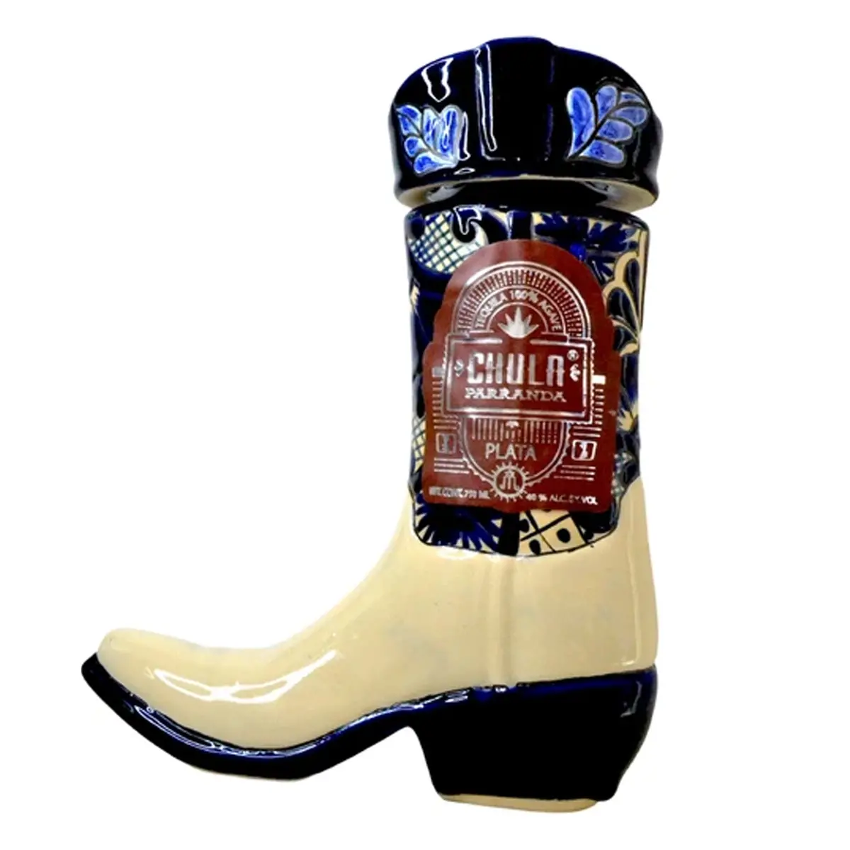Chula Parranda Tequila Blanco Ceramic Boot 750Ml 1