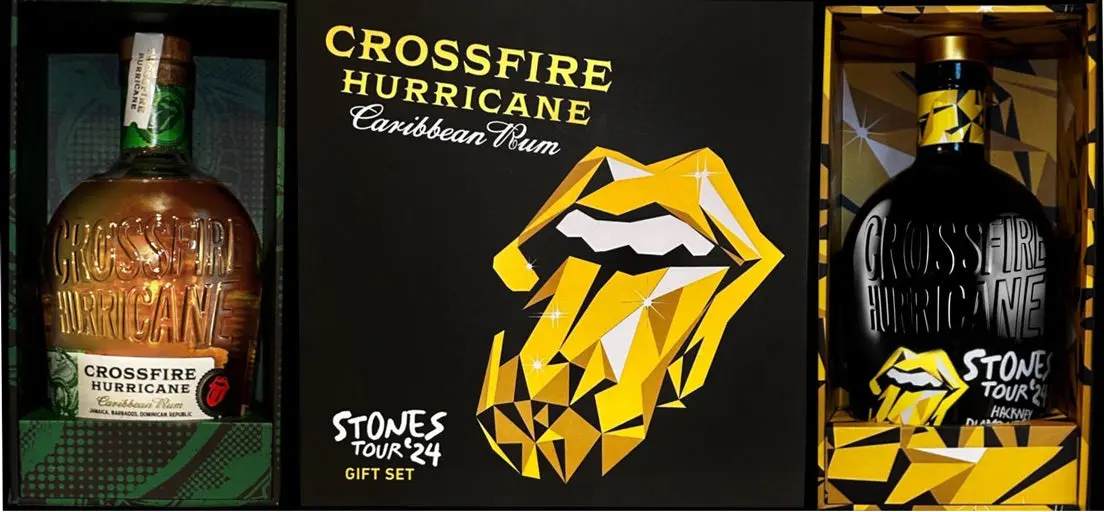 Crossfire Hurricane Rum Limited Edition Hackney Diamonds 2Pk Gift Set 700Ml 1