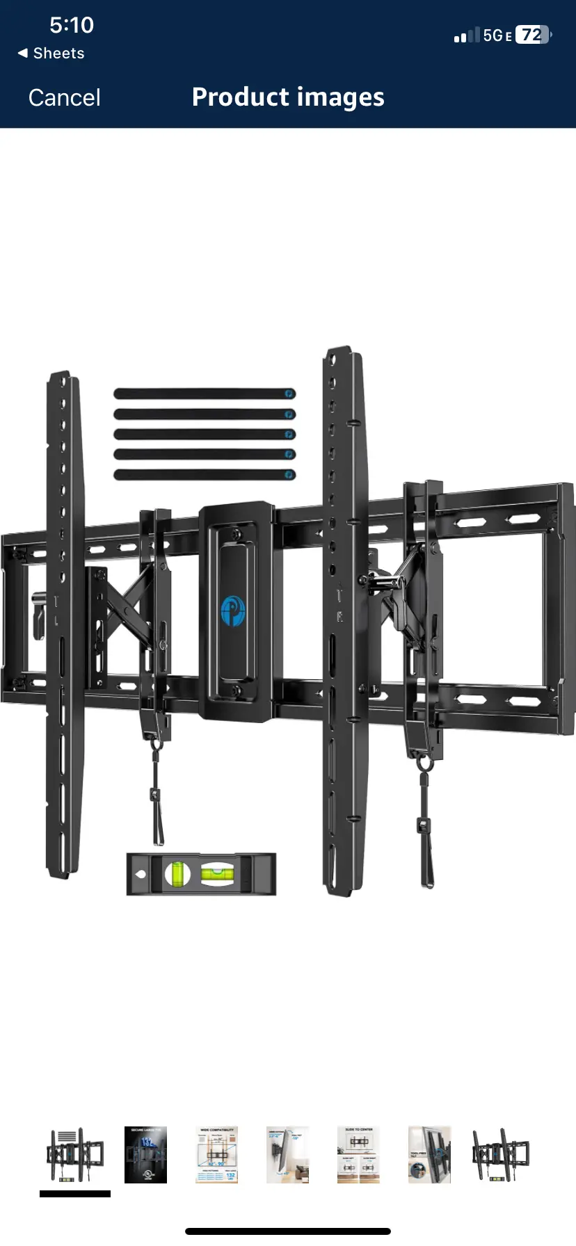 Pipishell Pilfk1 37-70In. Full Motion Tv Wall Mount Bracket 1