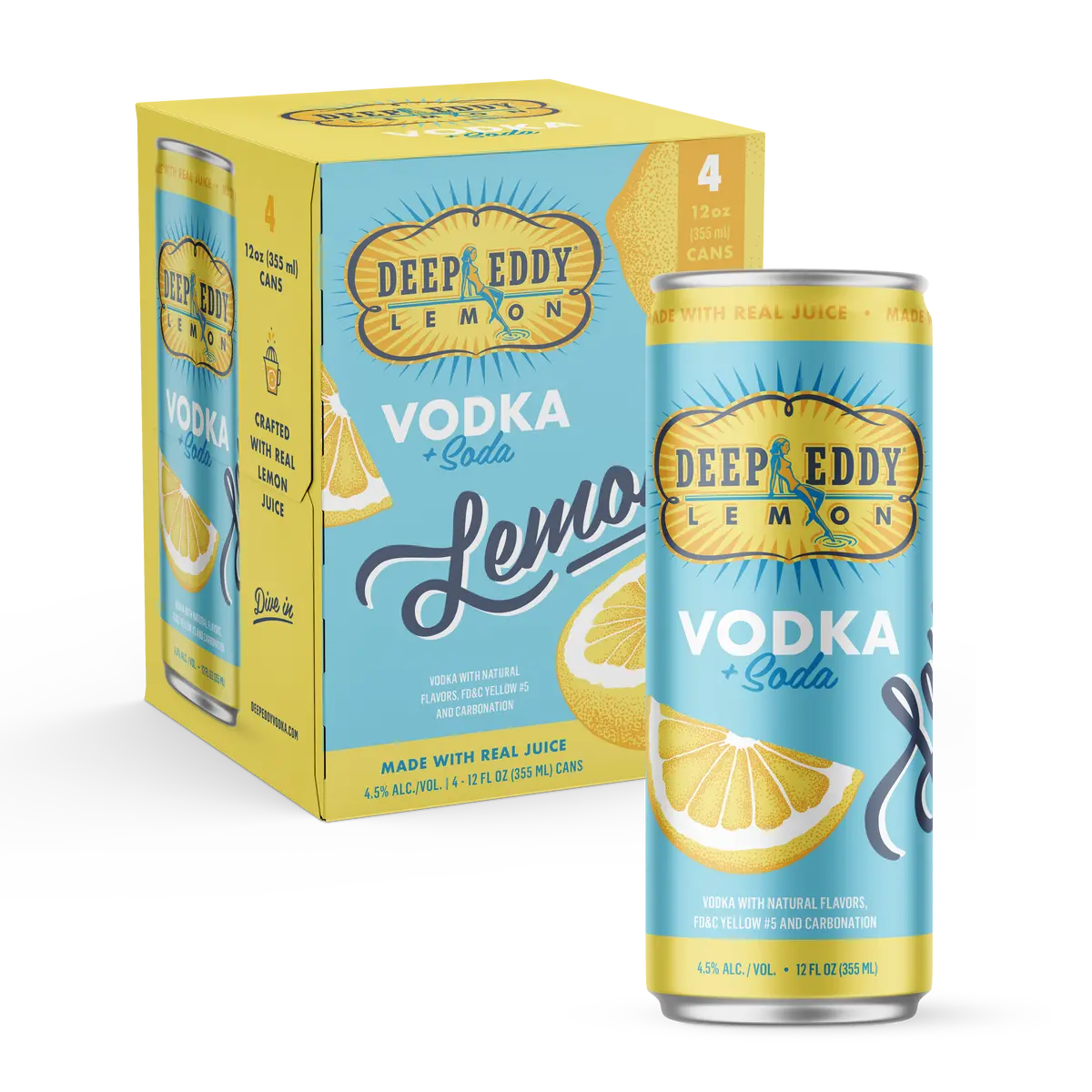 Deep Eddy Lemon Vodka Soda Seltzer 4Pk Cans 1