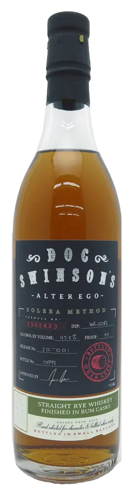 Doc Swinson Alter Ego Solera Method Straight Rye Whiskey 750Ml 1