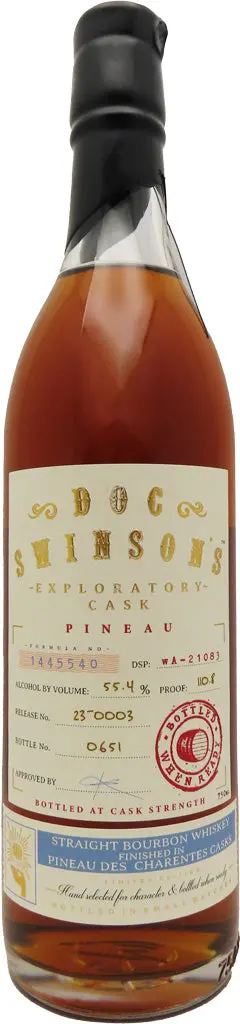 Doc Swinson Exploratory Cask Pineau Des Charentes Straight Bourbon Whiskey 750Ml 1