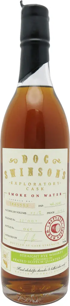 Doc Swinson Smoke On Water Straight Rye Whiskey 750Ml 1