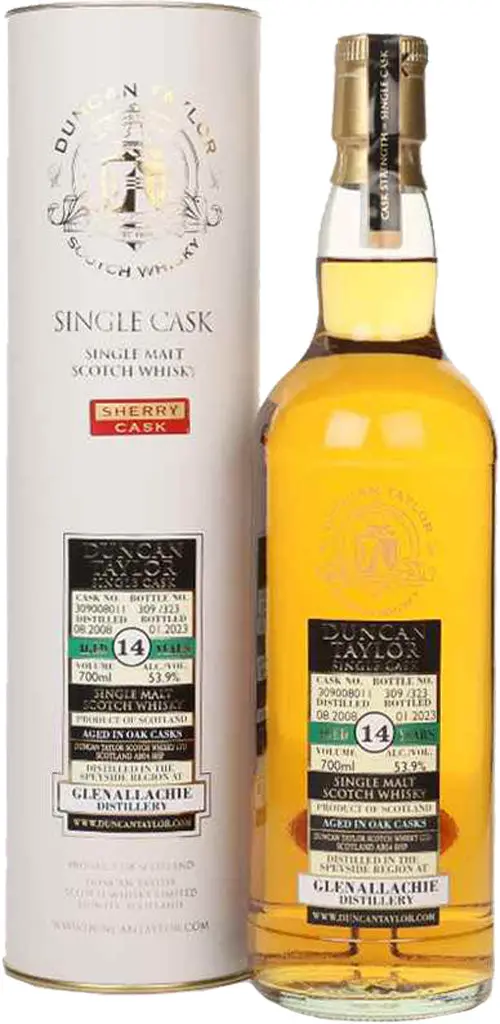 Duncan Taylor Glenallachie 14 Year Old 2008 Single Cask Sherry Cask Single Malt Whisky 750Ml 1