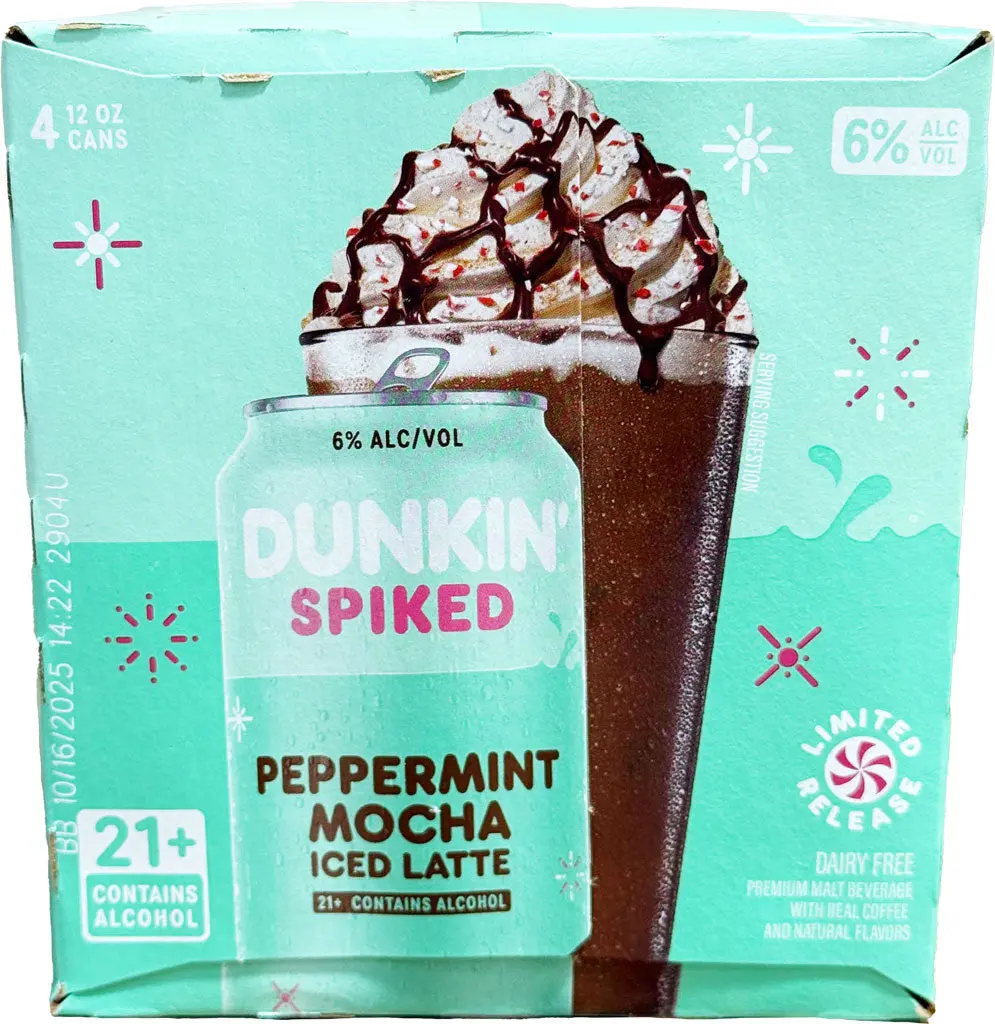 Dunkin' Spiked Peppermint Mocha Iced Latte 4Pk Cans 1