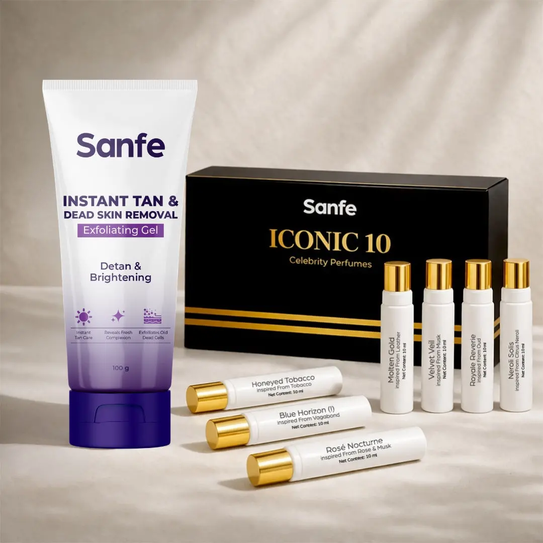 Sanfe Radiance & Fragrance Duo – Tan Removal Gel + Celebrity Perfumes 1