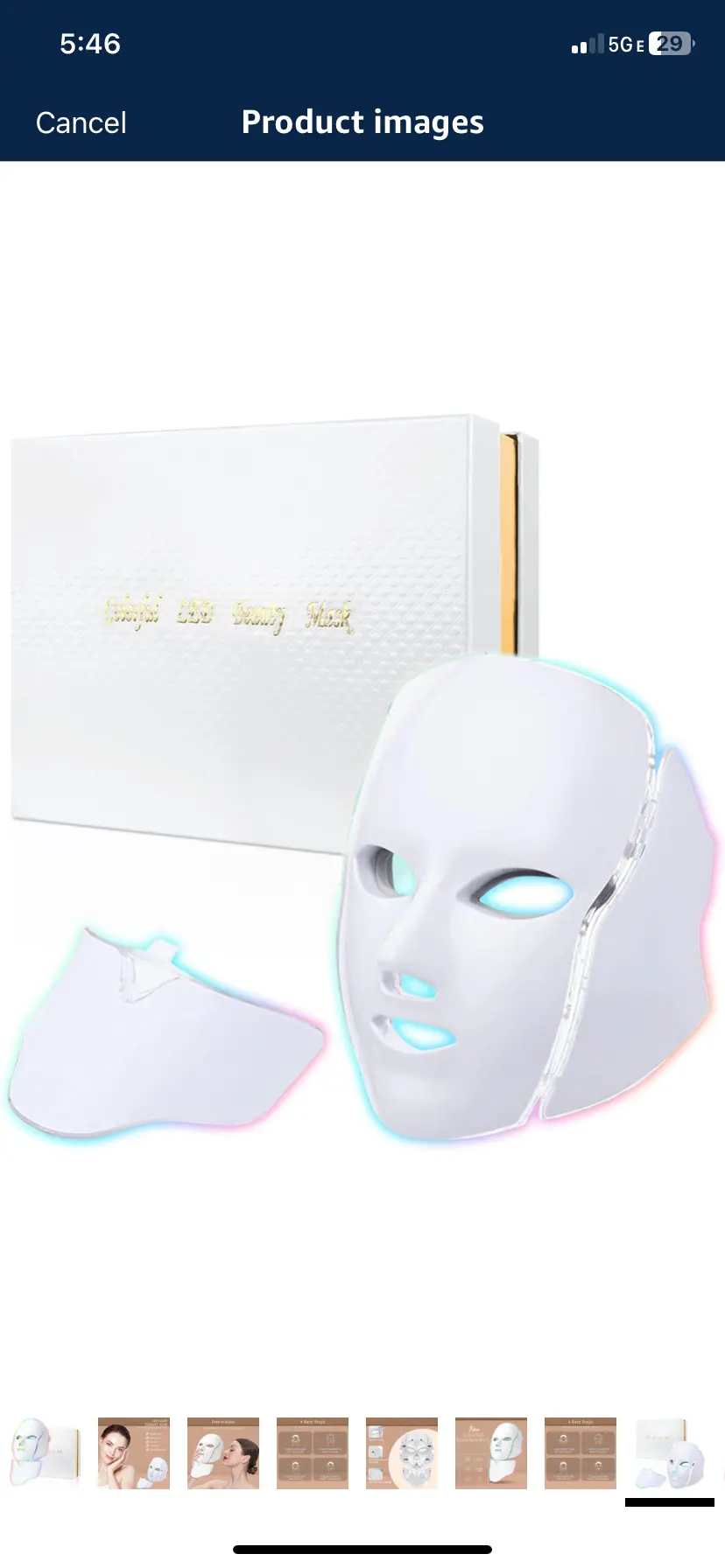 Blue Red Light Therapy Mask For Face, 7 Colors Led Face Mask Light Therapy, Led Face Mask Light Therapy At Home 1