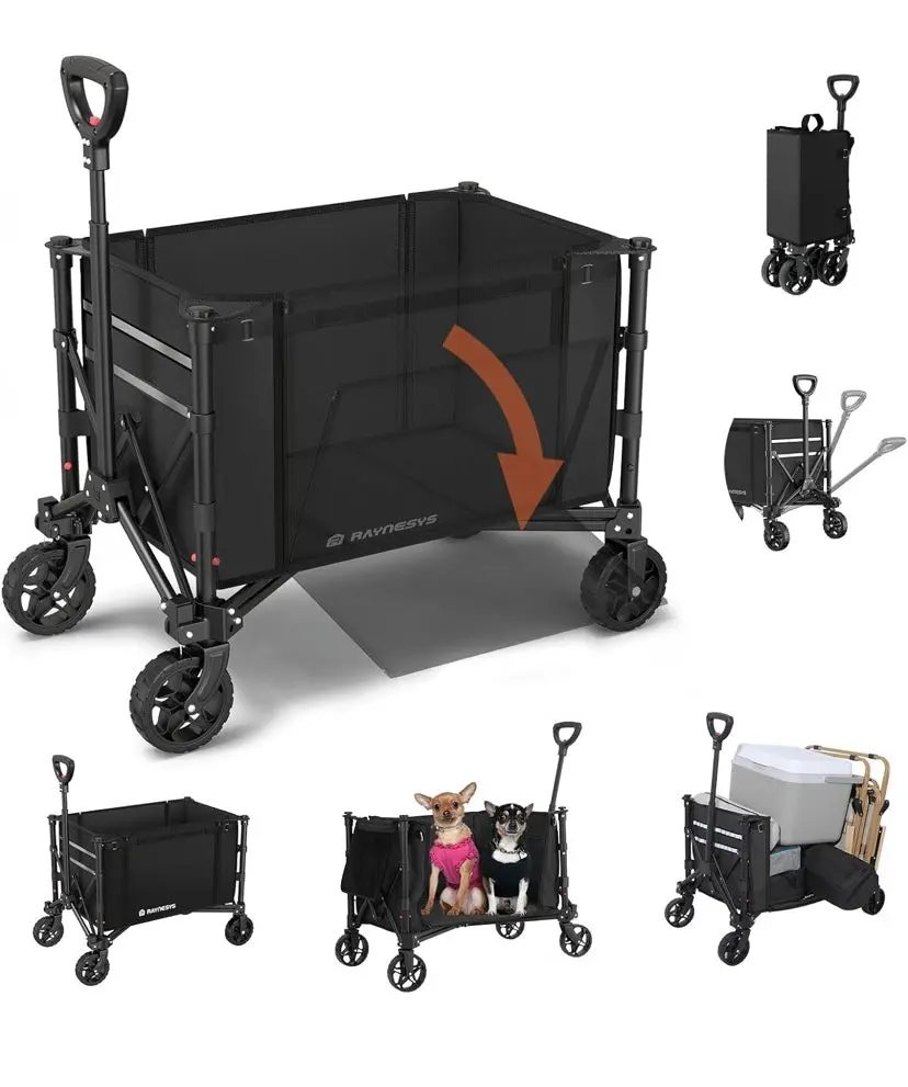 3 In 1 Collapsible Wagon Converts To Bench, 220Lbs Foldable Wagon Cart With Wheels 1