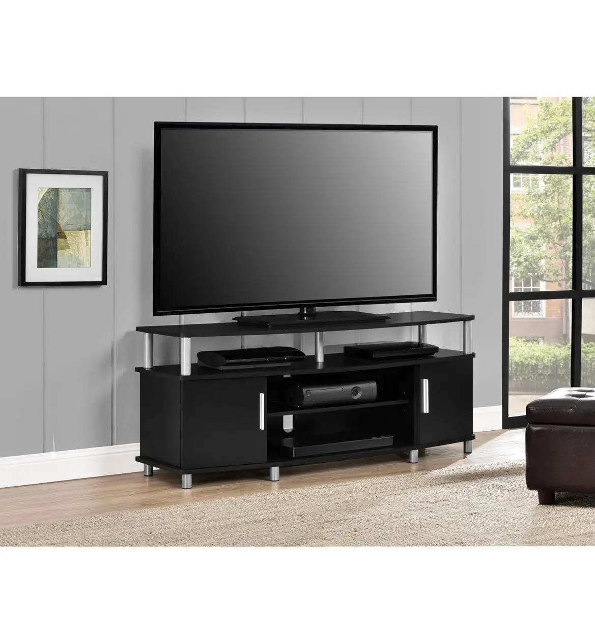 Black 50” Ameriwood Home Carson Tv Stand 1