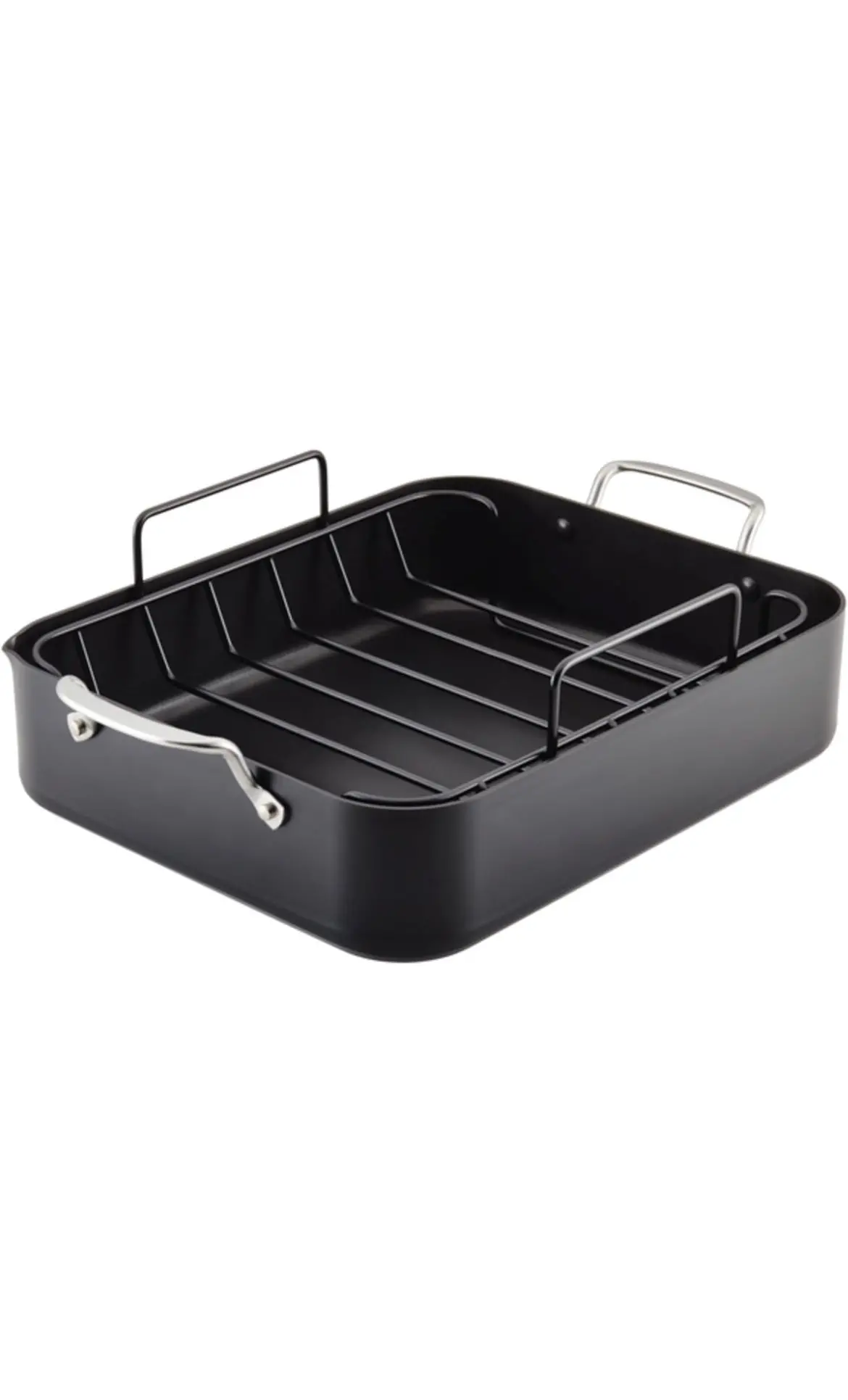 Kitchenaid Hard Anodized Roasting Pan/Roaster With Removable Rack, 13 Inch X 15.75 Inch, Matte Black 1