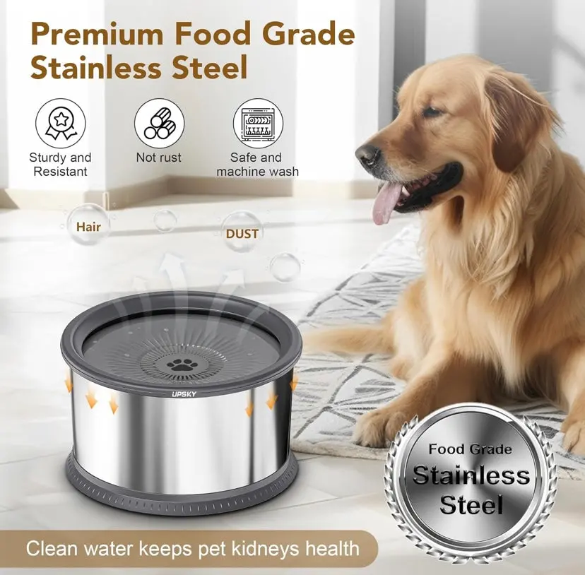 Upsky 6.5L Dog Water Bowl,1.6 Gallon Super Large Capacity No Spill Dog Water Bowl 1