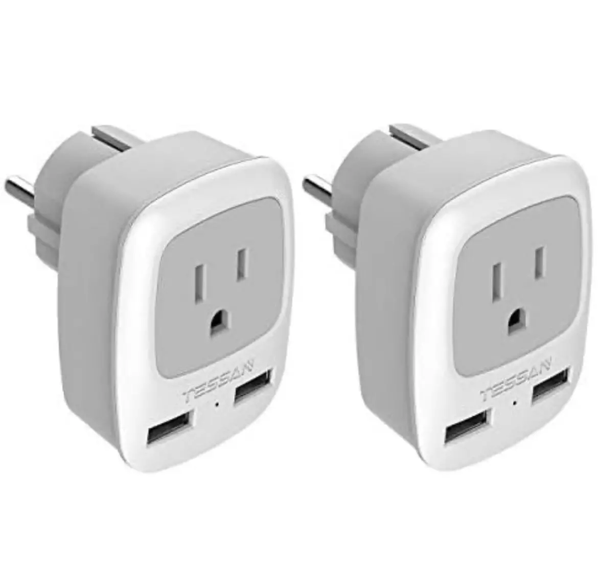 Tessan Type E/F Germany European Adapter 2 Pack 1