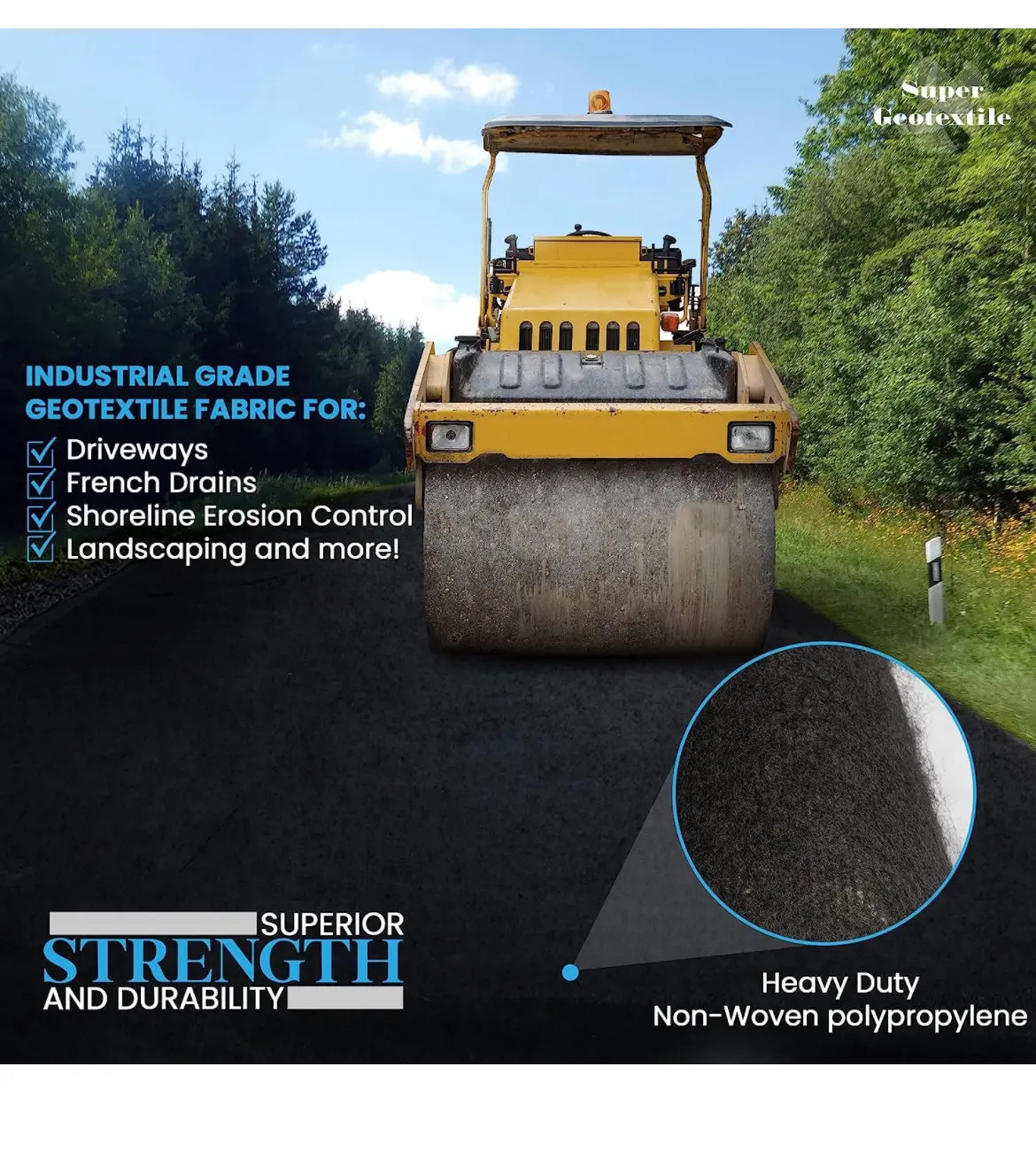 Super Geotextile 4, 6, 8 Oz Non Woven Fabric 1