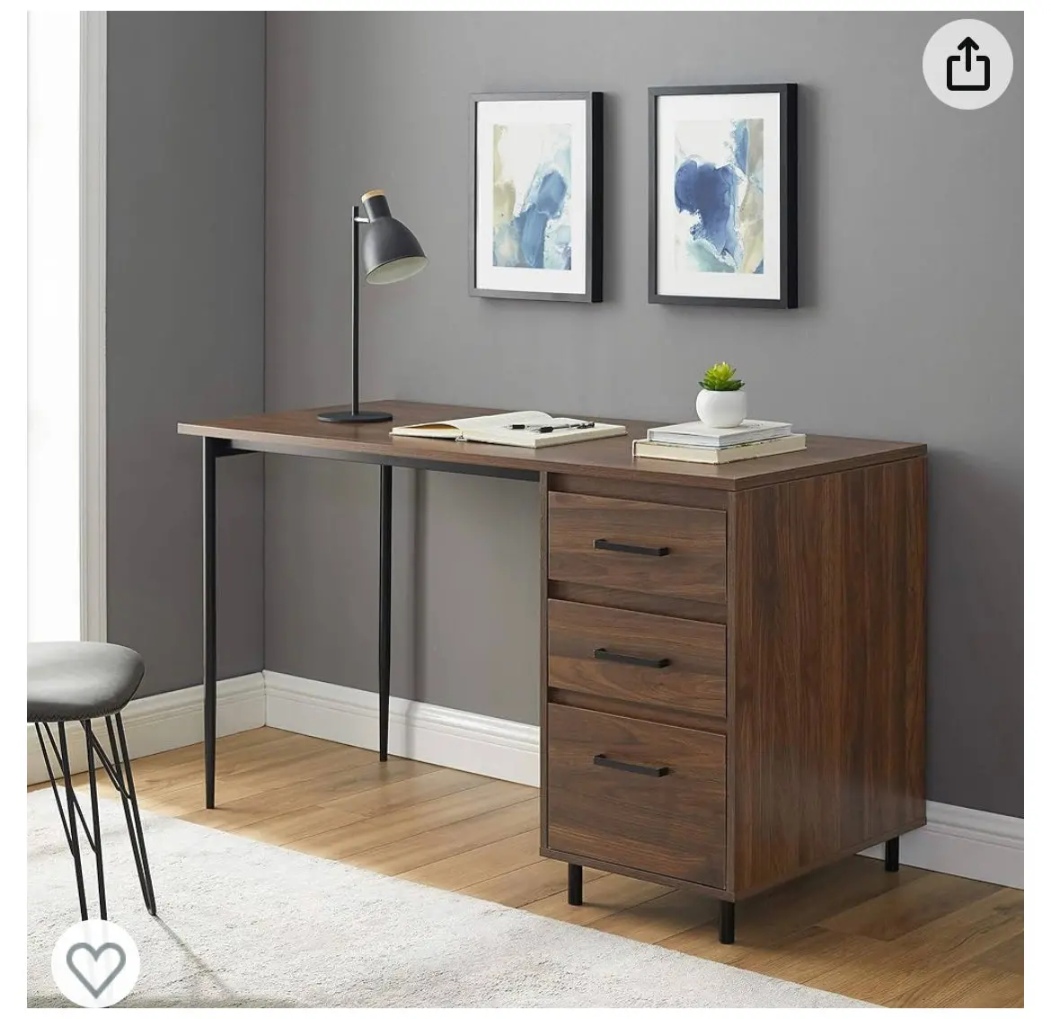 Modern Wood And Metal Computer Writing Desk 1