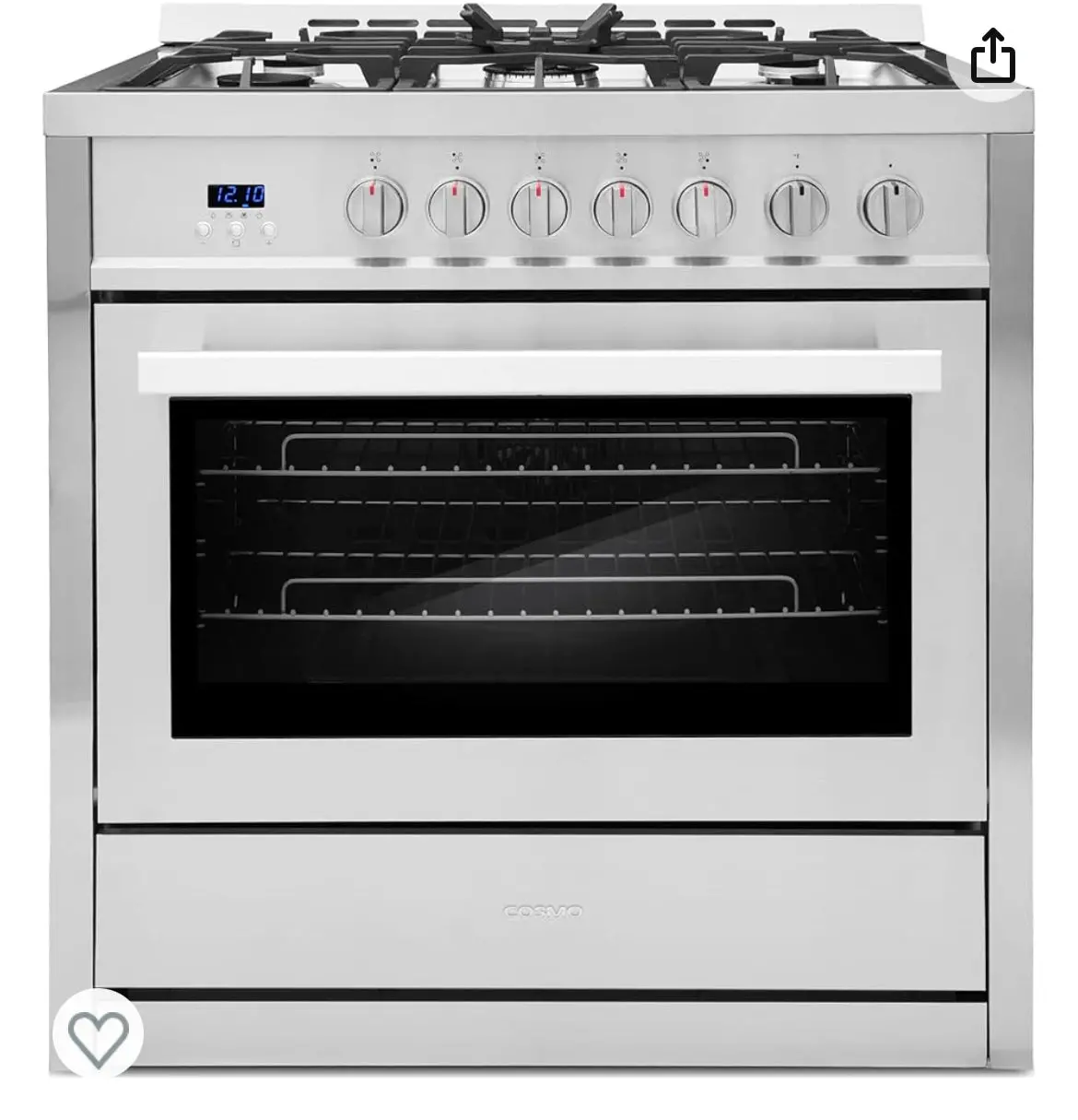 Gas Range With 5 Burner Cooktop. 1
