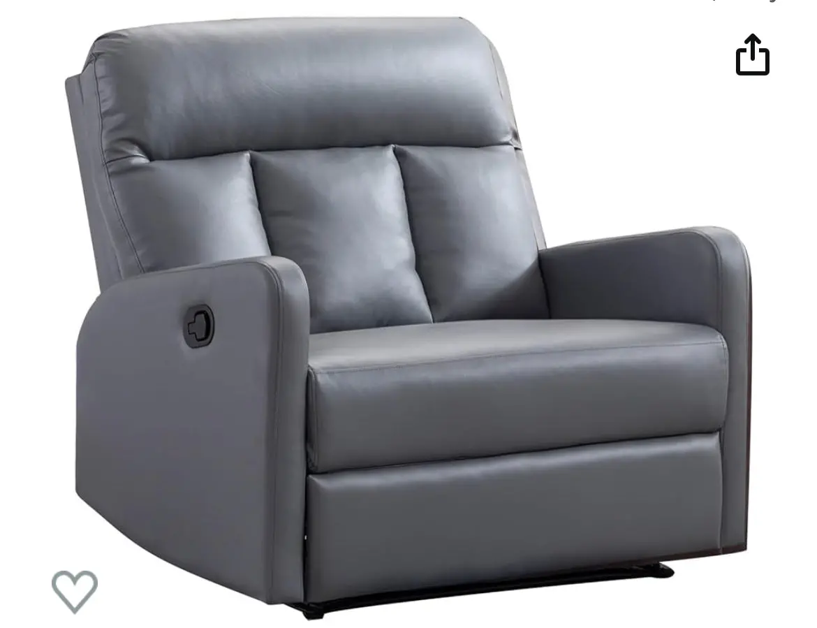 Phoenix Home Oversized Leather Manual Chair 1