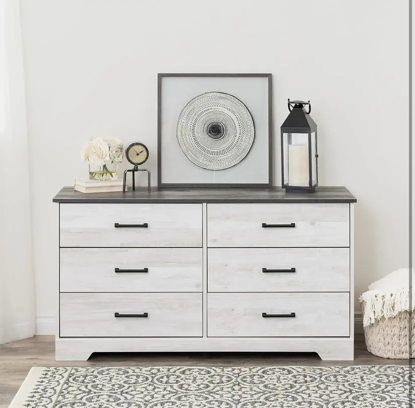Prepac Rustic Ridge Farmhouse 6-Drawer Double Dresser 1