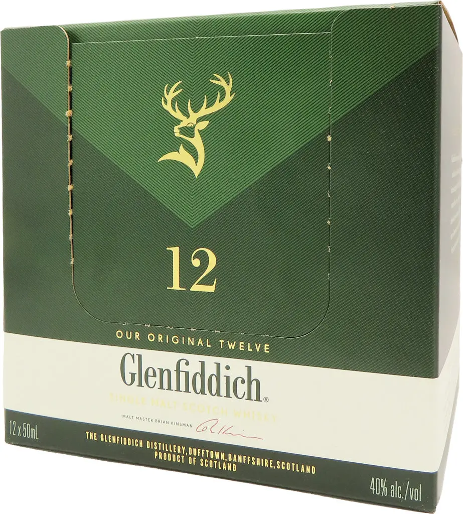 Glenfiddich 12 Year Old Single Malt Whisky 50Ml 12Pk 1