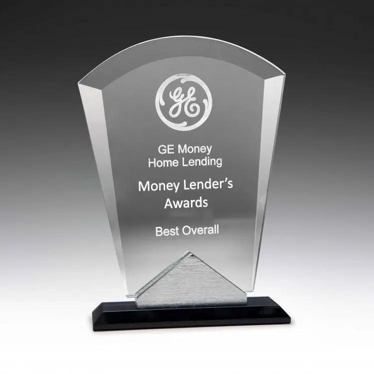 Glass Award With Metal Base 2
