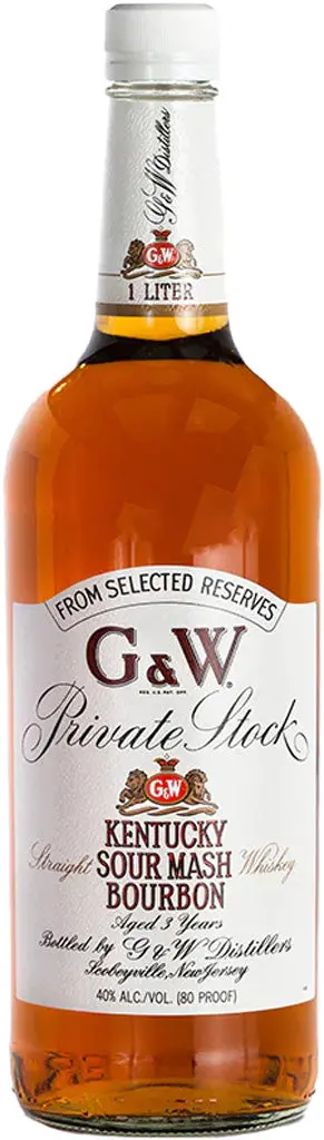 G&W Private Stock 3 Year Old Kentucky Sour Mash Bourbon Whiskey 1L 1