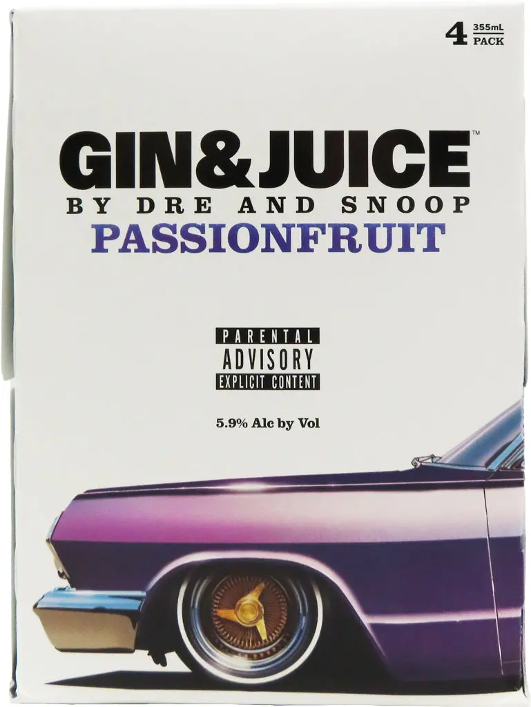 Gin & Juice Passion Fruit Cocktail By Dre And Snoop 4Pk Cans 1