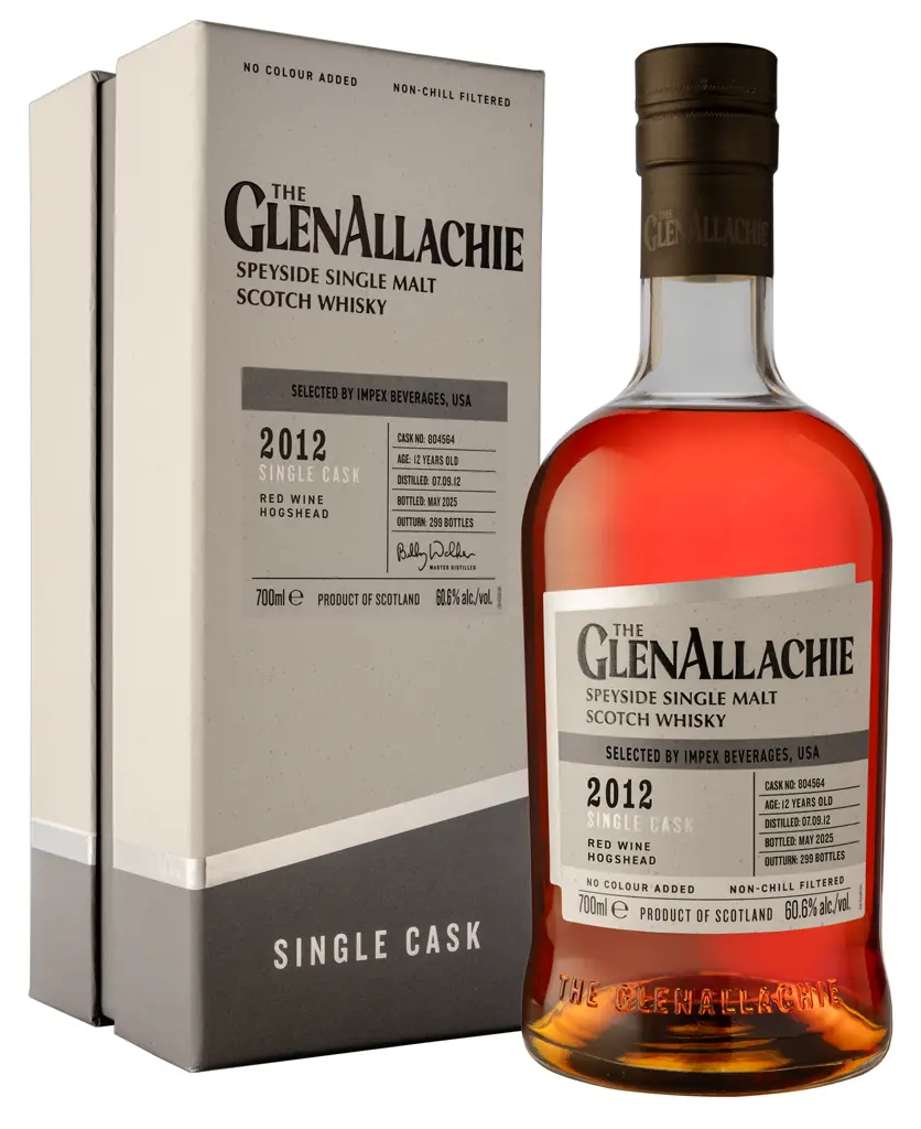 Glenallachie 12 Year Old Red Wine Hogshead Single Cask Single Malt Whisky 2012 700Ml 1