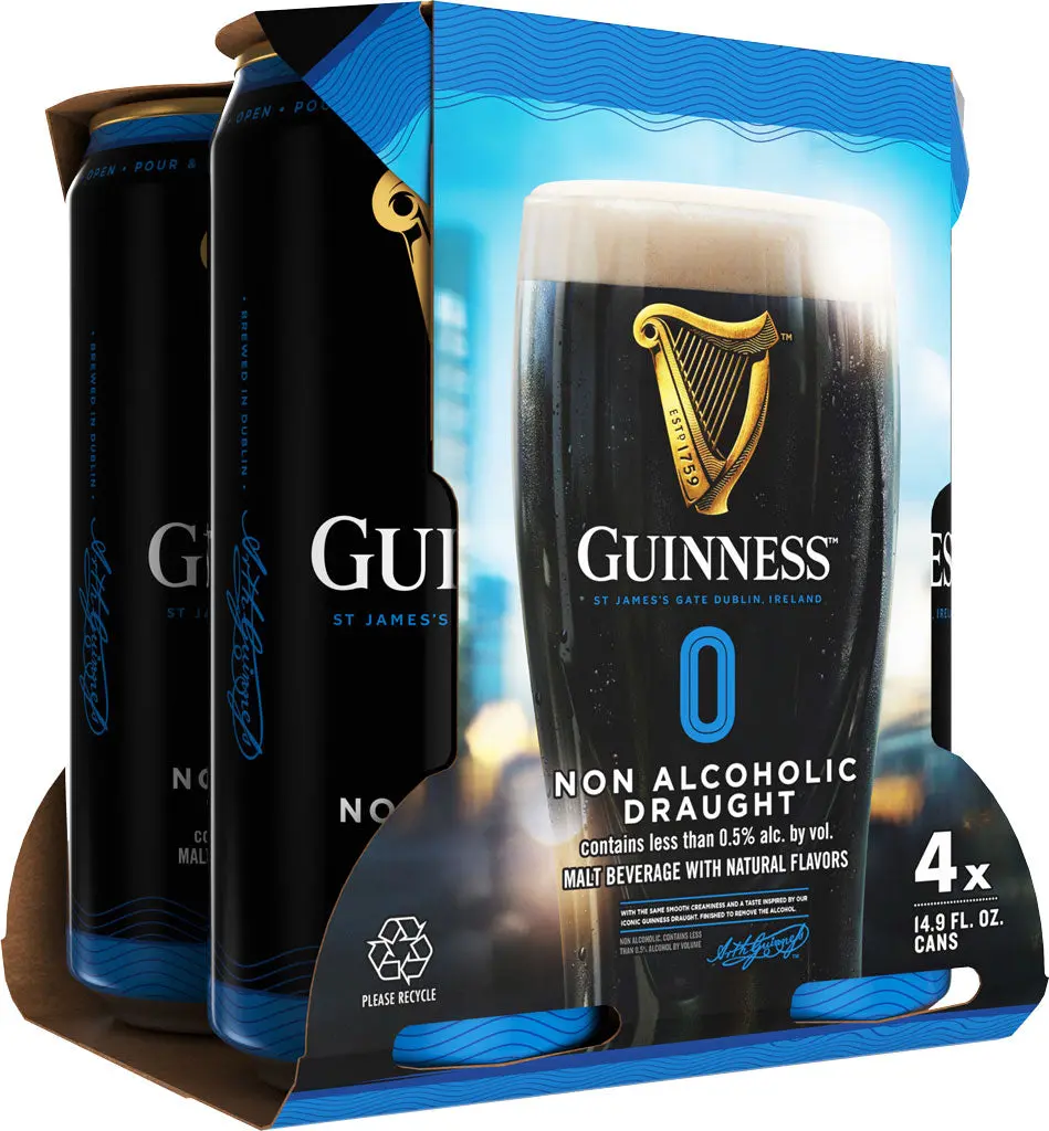 Guinness Zero Non-Alcoholic Draught 4Pk Cans 1