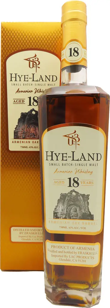 Hye-Land Armenian Small Batch Single Malt Whiskey 18 Year Old 750Ml 1