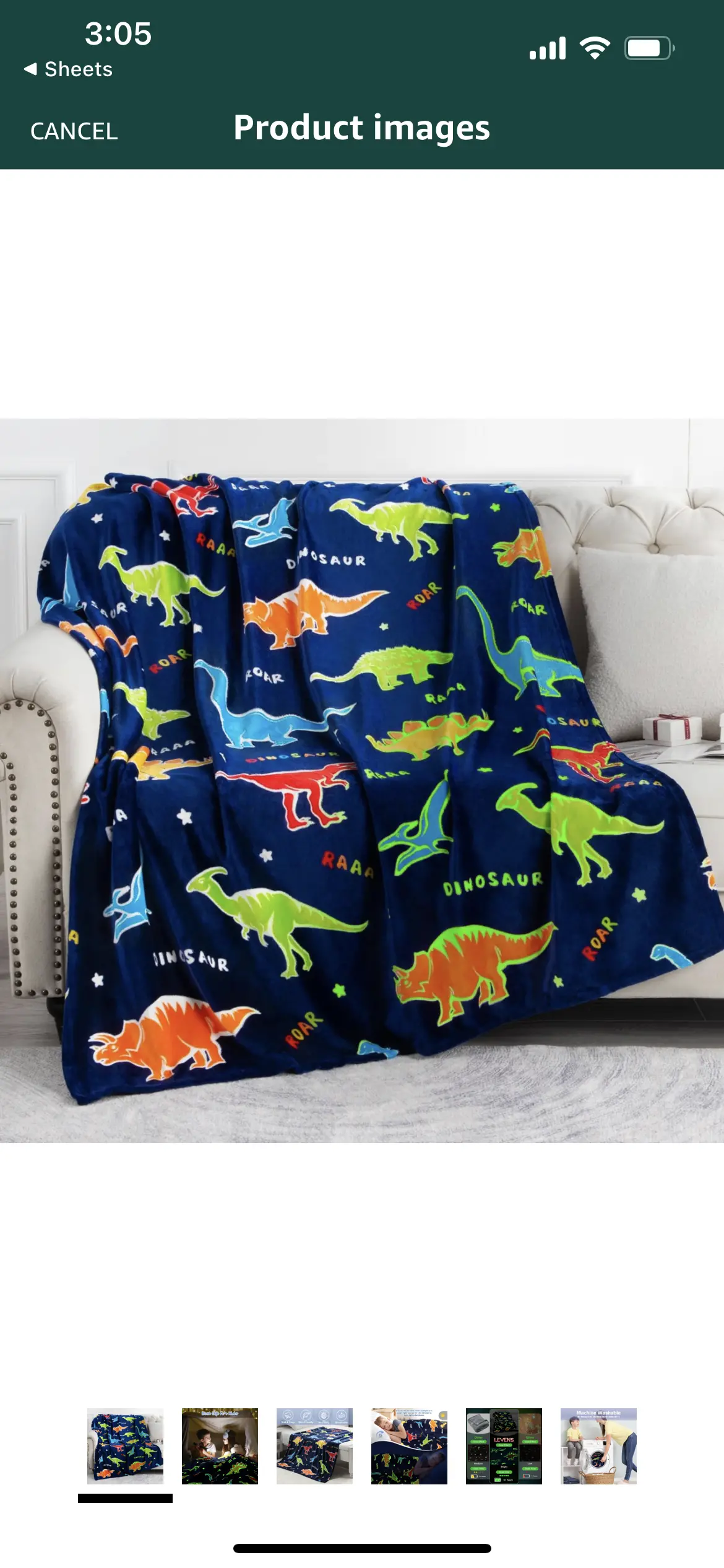 Glow In The Dark Dino Blanket 1