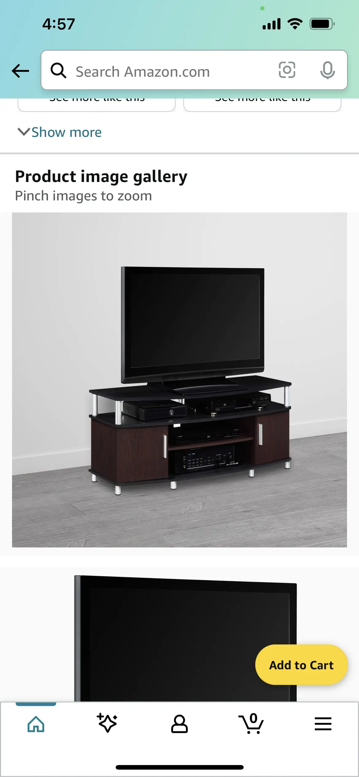 50” Cherry Black Ameriwood Home Carson Tv Stand 1
