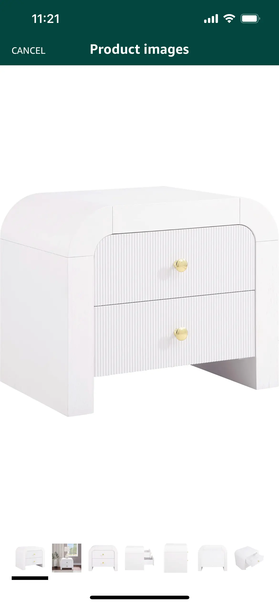 Meridian Furniture Artisto Collection Modern | Contemporary Rich Wood Veneer Nightstand With Complete Sets Of Gold And Chrome Handles Included, 26" W X 18.5" D X 22" H, White 1