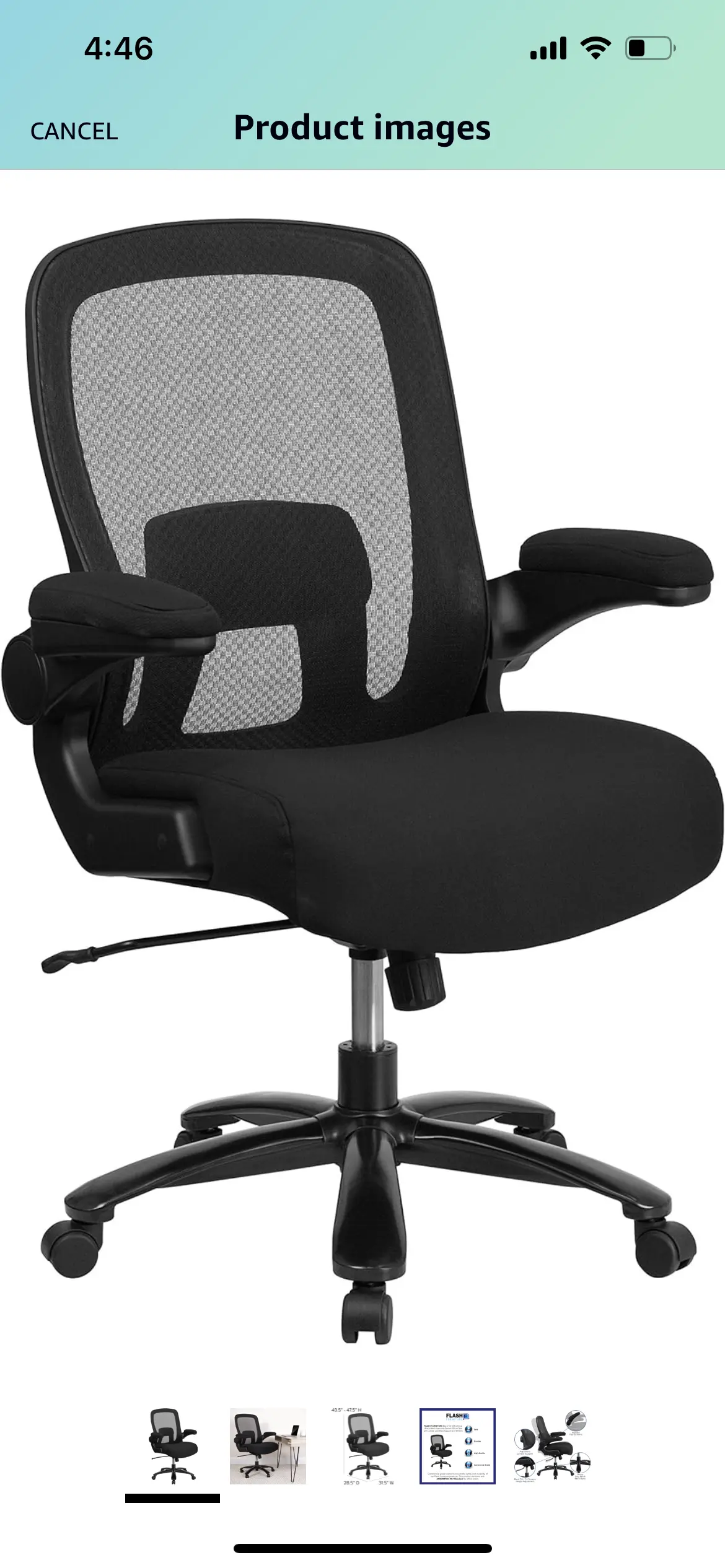 Flash Furniture Big & Tall Office Chair | Black Mesh Executive Swivel Office Chair With Lumbar And Back Support And Wheels 1