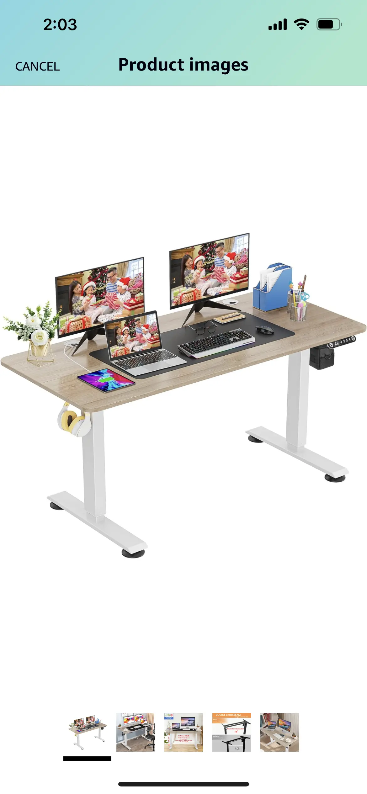 Farexon 55 X 24 Inch Electric Standing Desk Adjustable Height 1