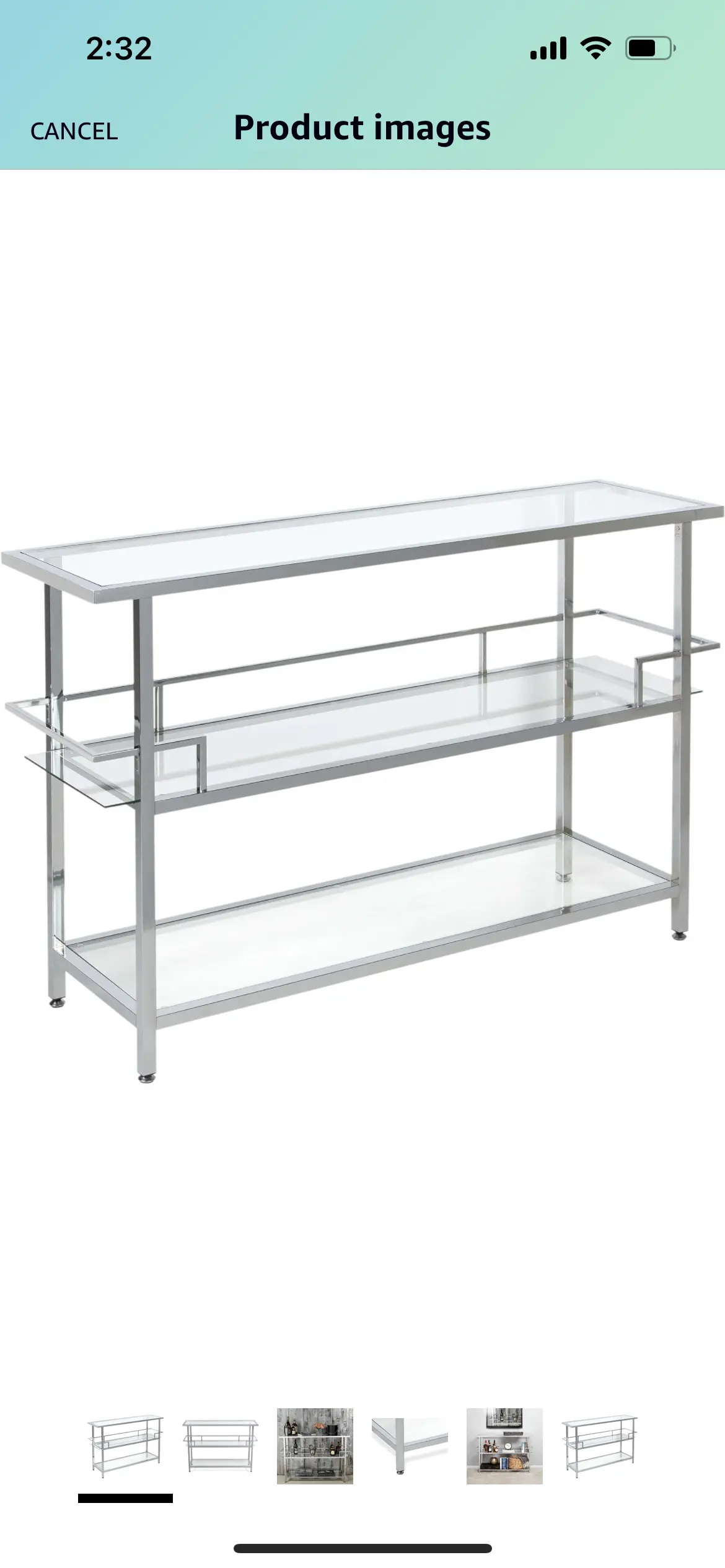 Studio Designs Home Portico Bar In Chrome With Clear Glass, 52", 1