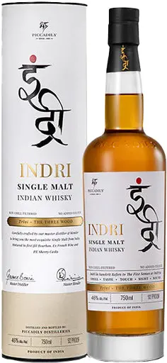 Indri 'Trini The Three Wood' Indian Single Malt Whisky 750Ml 1
