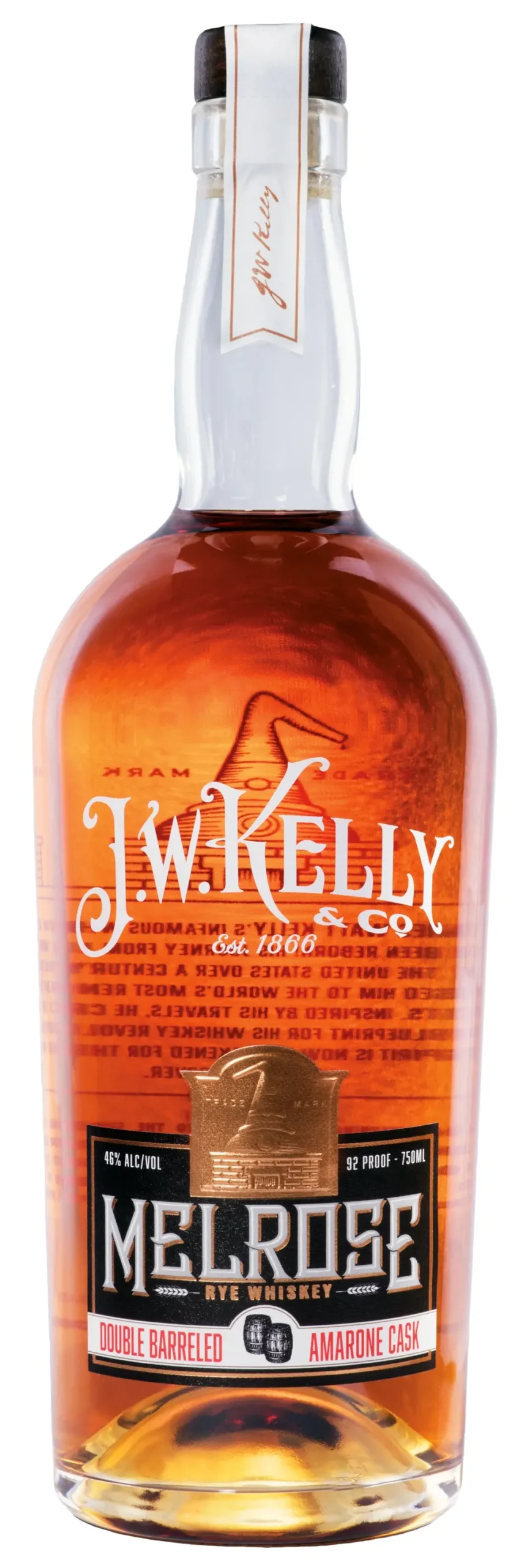 J.W. Kelly Melrose Rye Whiskey Amarone Cask 750Ml 1