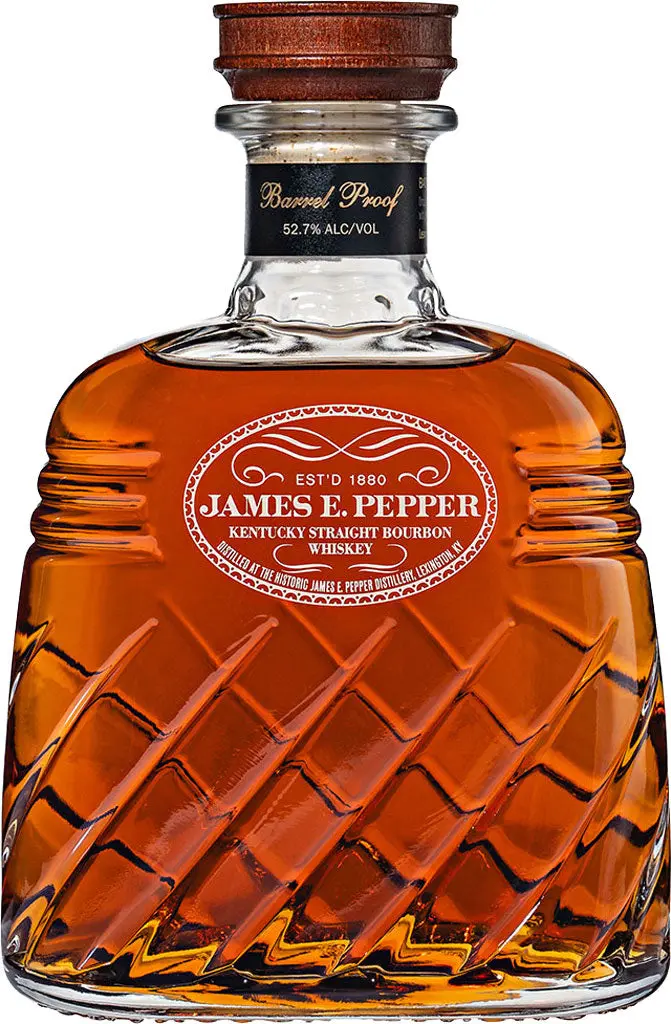 James E. Pepper Barrel Proof Bourbon Decanter 750Ml 1