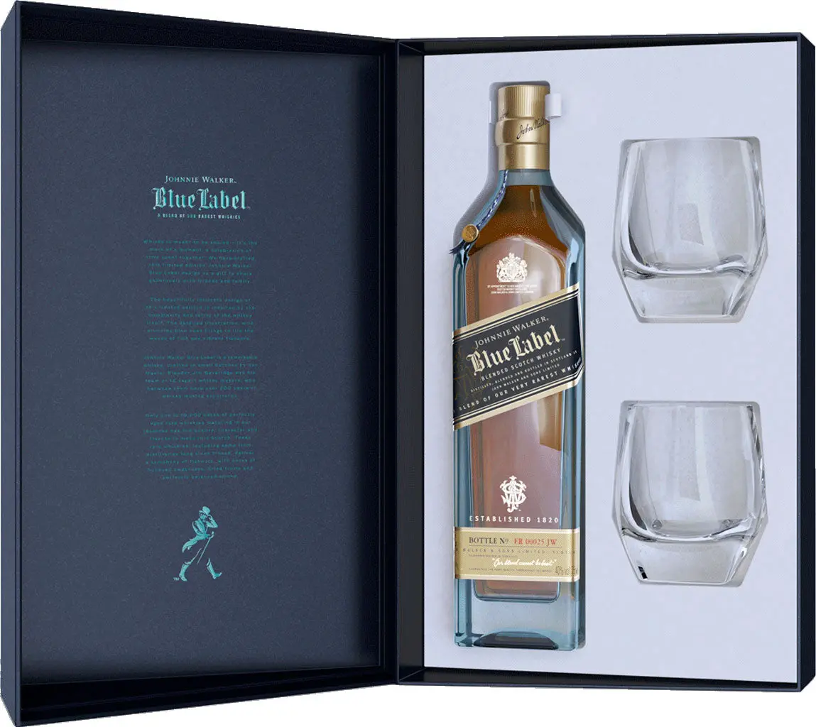 Johnnie Walker Blue Label With 2 Crystal Glasses 750Ml 1