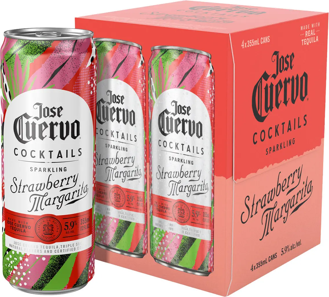 Jose Cuervo Sparkling Margarita Strawberry 4Pk 355Ml Can 1