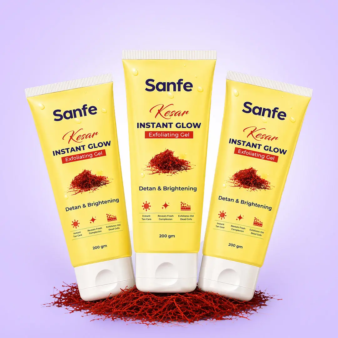 Sanfe Kesar Instant Glow Exfoliating Gel - 200Gm (Pack Of 3) 1