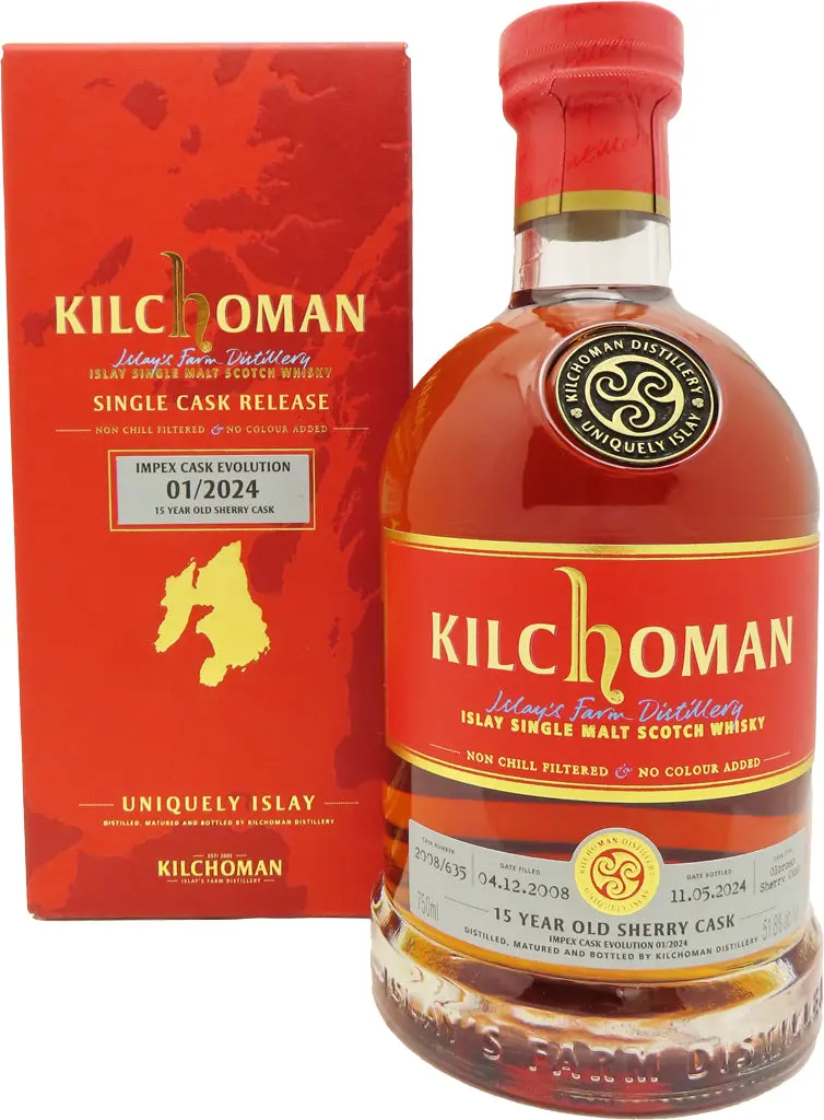 Kilchoman Impex Cask Evolution 15 Year Old Sherry Cask Finish Single Malt Whiskey 750Ml 1