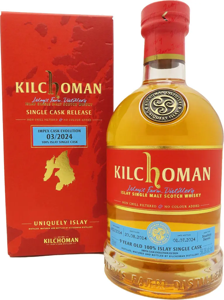 Kilchoman Impex Cask Evolution 9 Year Old Bourbon Barrel Cask Finish Single Malt Whiskey 750Ml 1