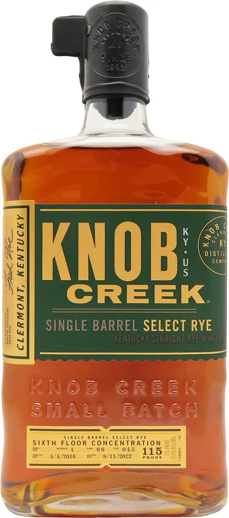 Knob Creek "Sixth Floor Concentration" 6 Year Old Mission Exclusive Single Barrel 57.5% Kentucky Rye Whiskey 750Ml 1