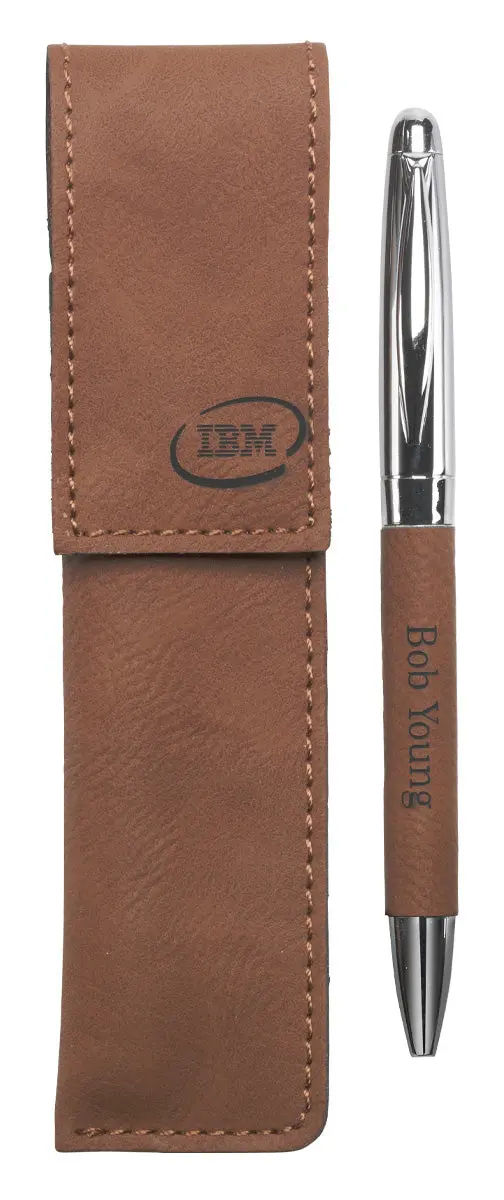Leatherette Pen Gift Set – Single Rawhide 1