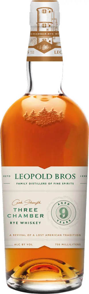 Leopold Bros 9 Year Old Cask Strength Three Chamber Rye Whiskey 750Ml 1