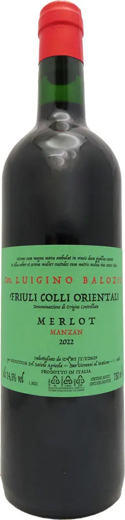 Luigino Balozio Merlot Friuli Colli Orientali 2022 750Ml 1